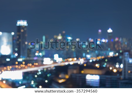 Nigh city light out of focused