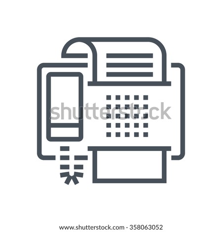Fax machine icon suitable for info graphics, websites and print media and  interfaces. Line vector icon.