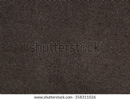 Brown jeans texture with diagonal stripes, hair and lint. Closeup