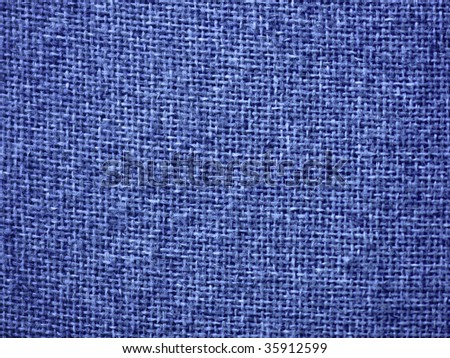 Blue burlap fabric closeup for texture and backgrounds