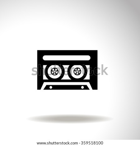 Old tape cassette vector icon.