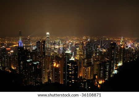 Night scene of Hong Kong from the Peak