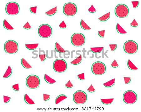 Vector background watermelons  - Seamless watermelons pattern