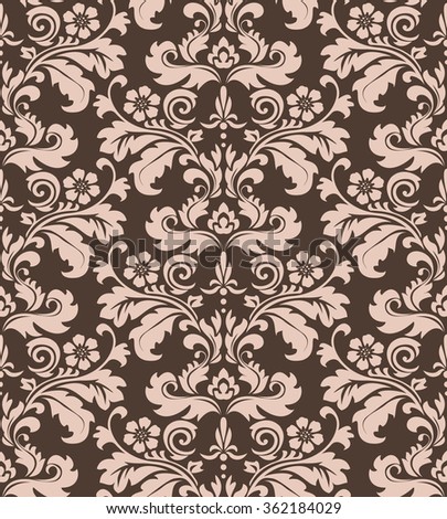 Damask seamless floral pattern. Royal wallpaper. Flowers on a dark background, ornament.