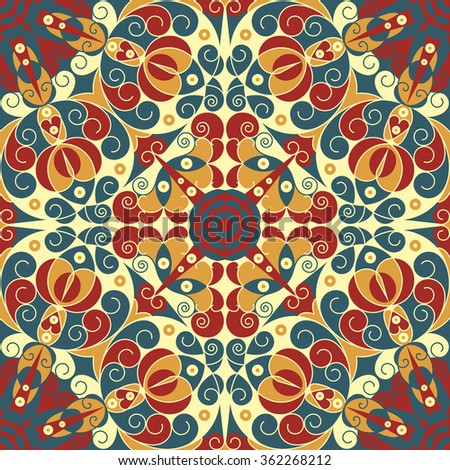 Colorful ethnic patterned background. Arabesque ornament