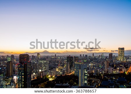 TOKYO cityscape at dusk