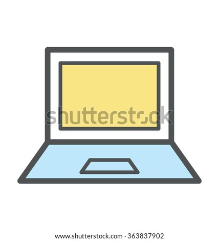 Laptop Bold Icon Illustration