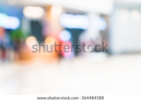 Abstract blur shopping mall interior background