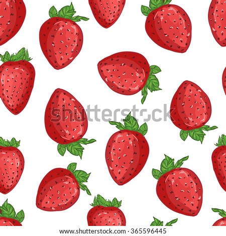 Strawberry vector illustration seamless