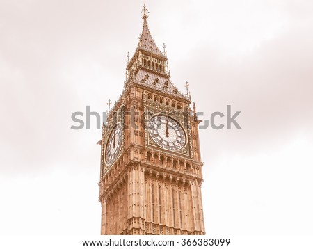 Big Ben Houses of Parliament Westminster Palace London gothic architecture vintage