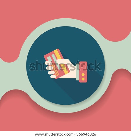 credit card flat icon with long shadow,eps10