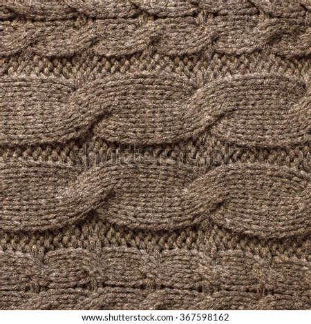 Brown Knitted Wool Background.