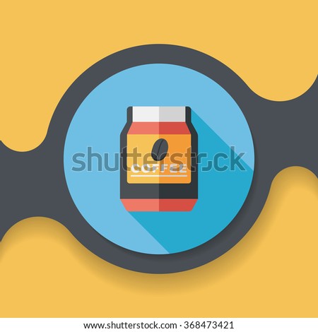 glass canned coffee flat icon with long shadow,eps10