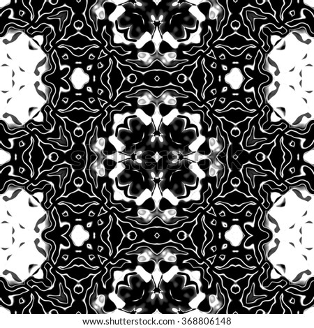 Blended abstract gentle ornament. Seamless pattern or textures. Kaleidoscopic orient popular style in soften colors.