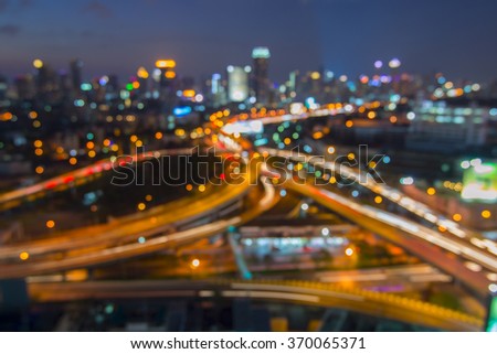 City freeway abstract blur bokeh lights background