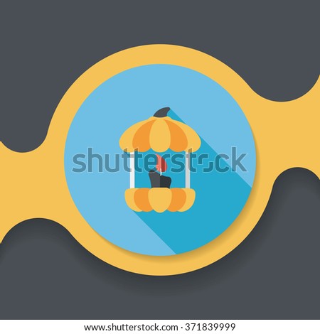 pumpkin candle flat icon with long shadow,eps10
