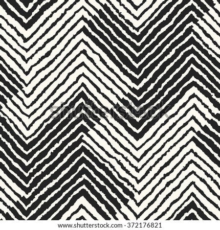 Abstract rough edges variegated striped houndstooth check motif. Seamless pattern.