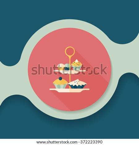 cupcake flat icon with long shadow,eps10