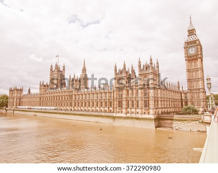Houses of Parliament Westminster Palace London gothic architecture vintage