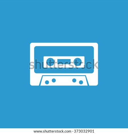 audiocassette icon, on blue background