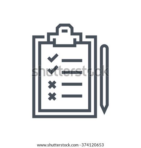 Survey, test icon suitable for info graphics, websites and print media and  interfaces. Line vector icon. 