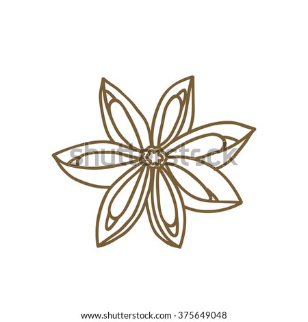doodle icon. star anise. vector illustration