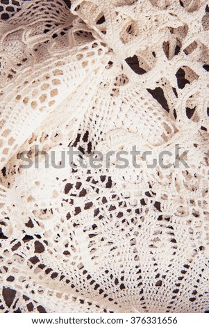 lace on wooden background