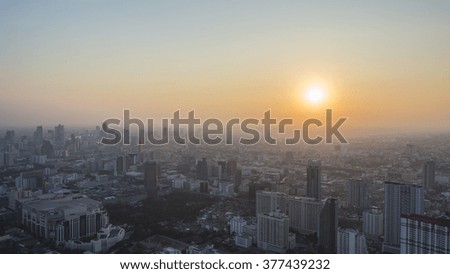 Top view Bangkok Sunset