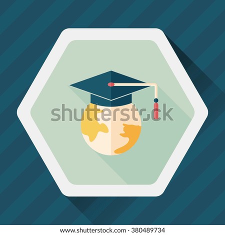 e-learning flat icon with long shadow,eps10