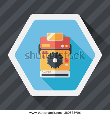 camera flat icon with long shadow,eps10