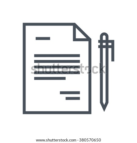 Contract icon suitable for info graphics, websites and print media and  interfaces. Line vector icon.