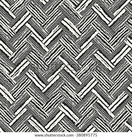Abstract rough striped and distressed zigzag blocks. Seamless pattern.