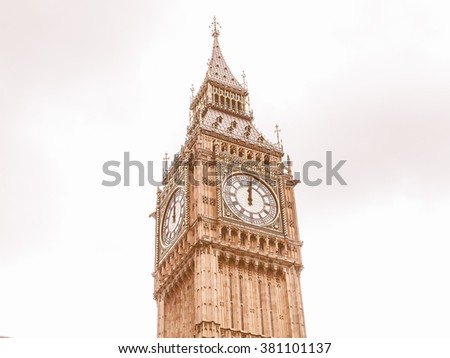Big Ben Houses of Parliament Westminster Palace London gothic architecture vintage