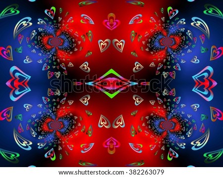 Beautiful abstract pattern. kaleidoscope geometric style. ornament. texture background made from fractal flower for use at graphic design. wrapping paper