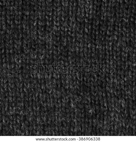 Black Knitted Wool Background