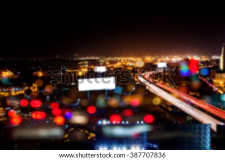 blur abstract bokeh of street city night light background.