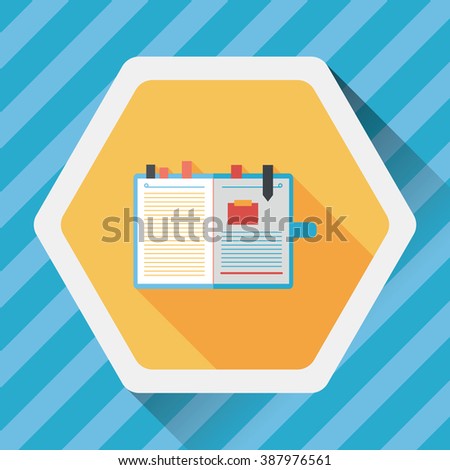 notebook flat icon with long shadow,eps10