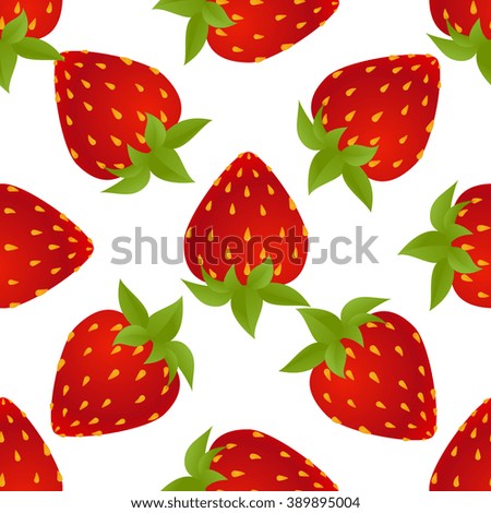 strawberries seamless isolated on white background. vector illustration