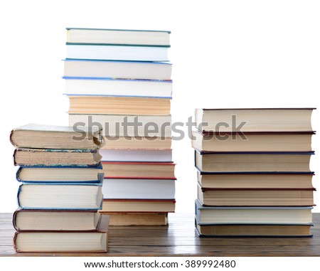 Stacks of books with isolated background