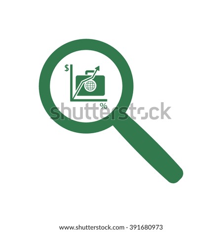 Business Magnifying Glass. Icon, vector illustration.