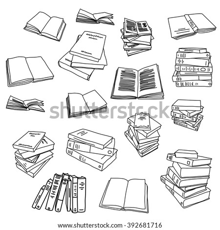 Book drawing doodle icon background illustration