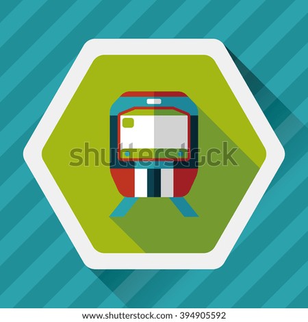 Transportation subway flat icon with long shadow,eps10