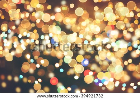 abstract blurred of blue and silver glittering shine bulbs lights background