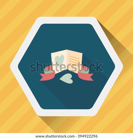 Valentine's day love letter flat icon with long shadow,eps10