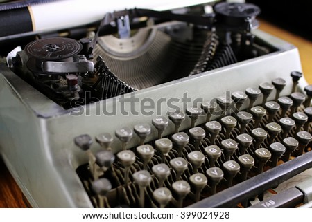 retro gray typewriter letter