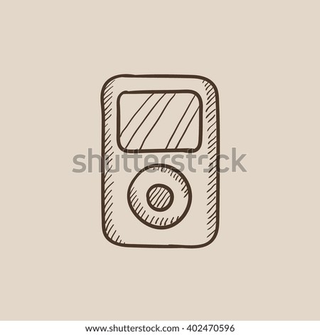 MP3 player sketch icon.