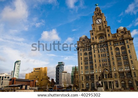 Wideangle shot of pier head in liverpol