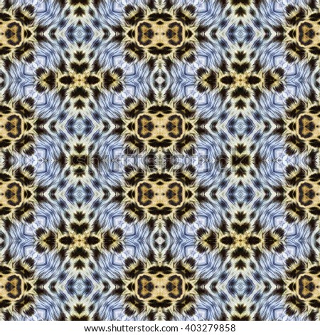 Seamless background. Abstract ornament colorful design for textile, carpet, rug, cloth, background, print and other usage. Based on leopard fur. Natural texture. Oriental, tribal or ethnic pattern. 