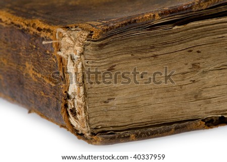 Old book on white background. Publishing 19 ages