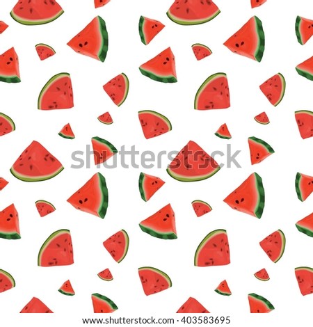 Vector seamless pattern with watermelons